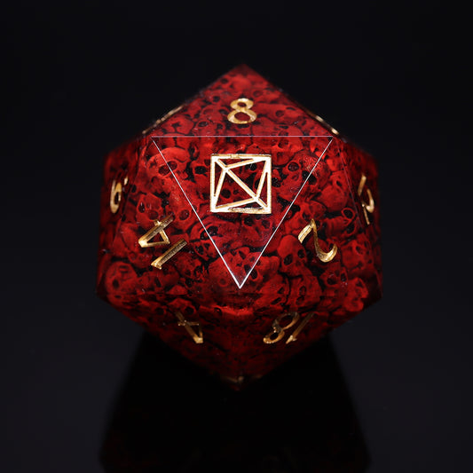 D20 Tempus Chonk 30mm/1.18" (red/gold)