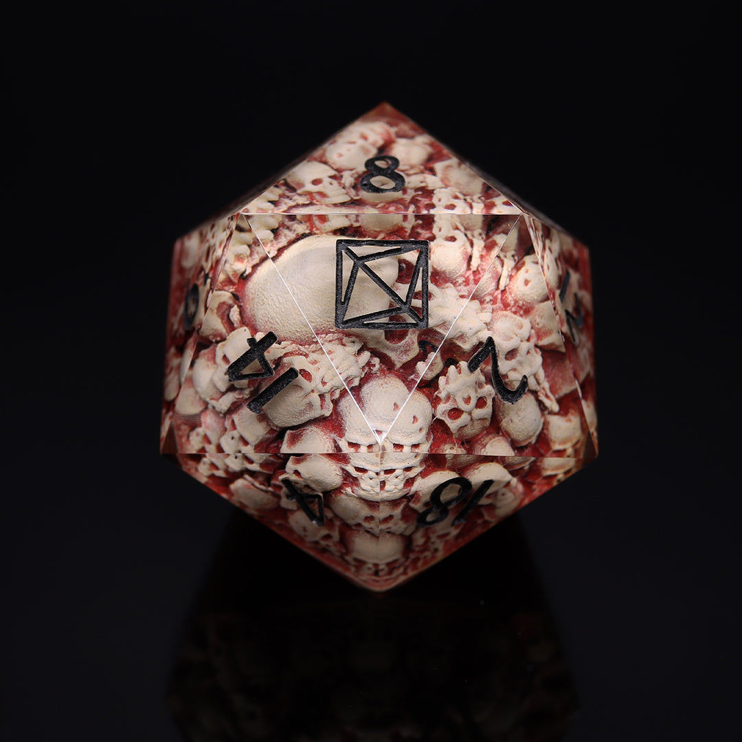 a) D20 "Pile of Skulls" CUSTOM 30mm/1.18" (MTO)