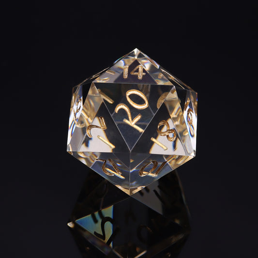 D20 Crystal Clear (gold)