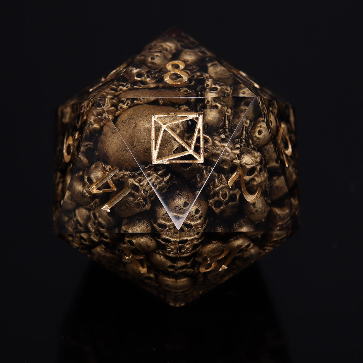 D20 Pile of Skulls 30mm/1.18" (GOLD)