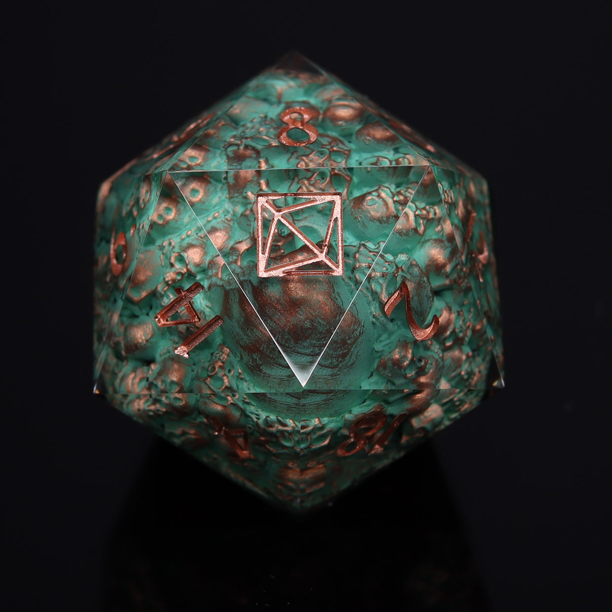 D20 Pile of Skulls 30mm/1.18" (COPPER PATINA)